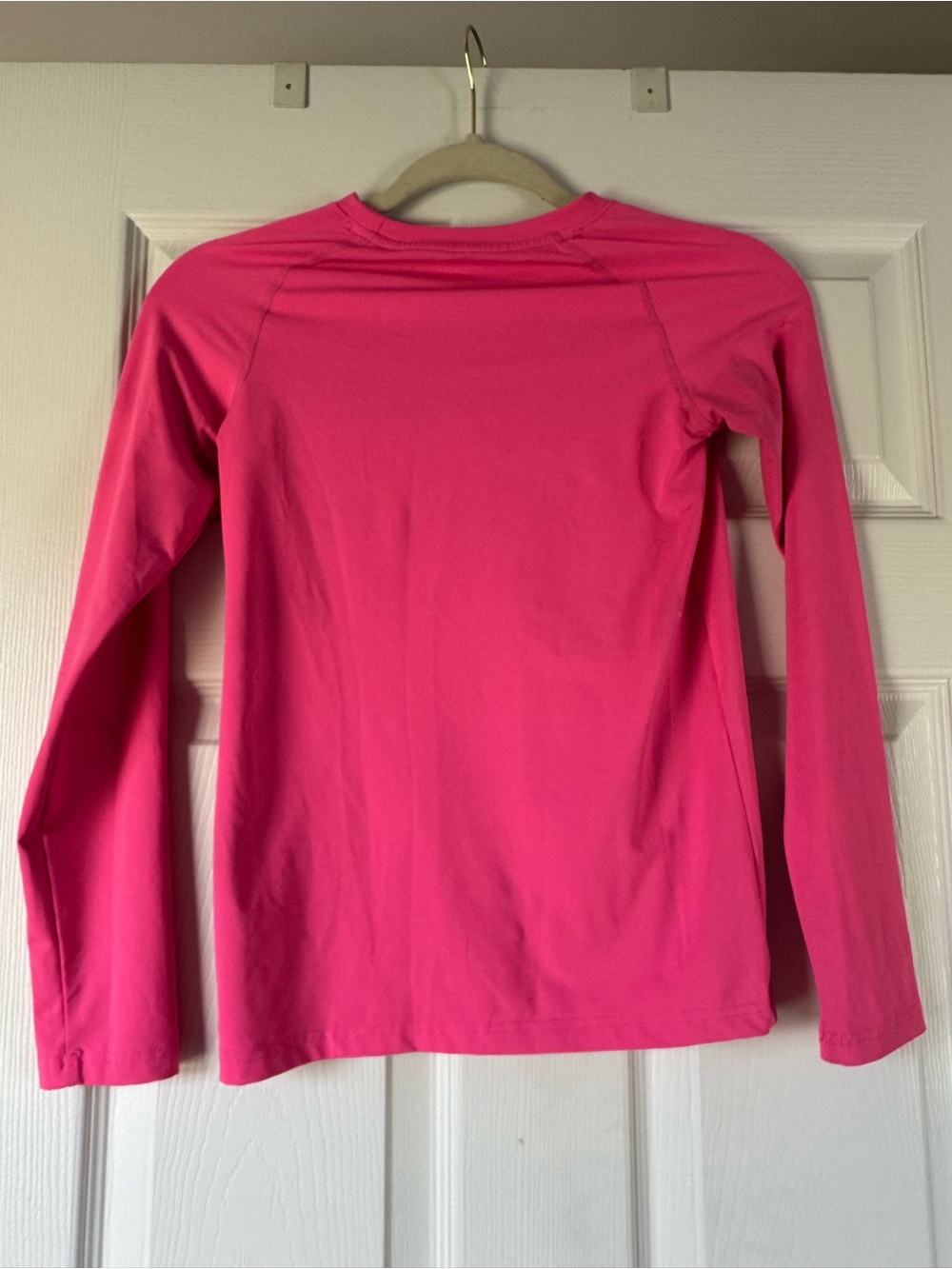 LEAO Athletic Long Sleeve Shirt Pink Performance Top Size Medium